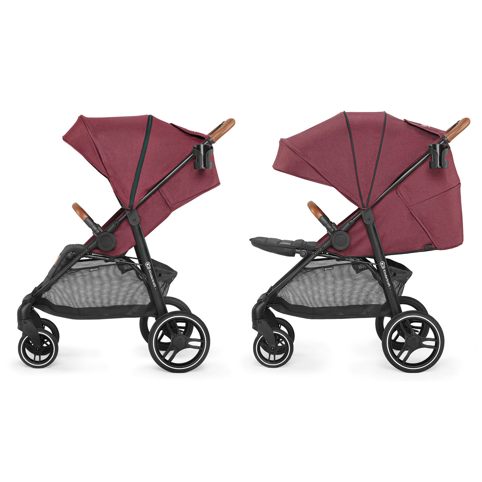 Прогулянкова коляска KiderKraft GRANDE LX Burgundy - Зображення 4