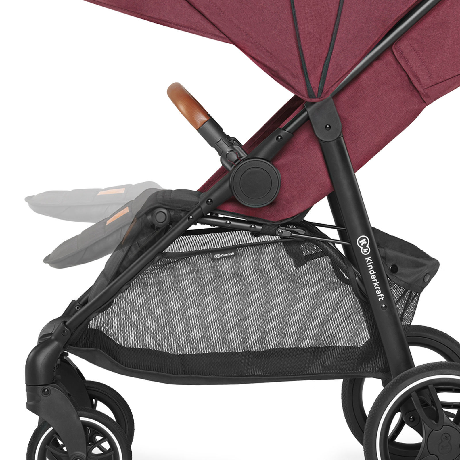 Прогулянкова коляска KiderKraft GRANDE LX Burgundy - Зображення 15