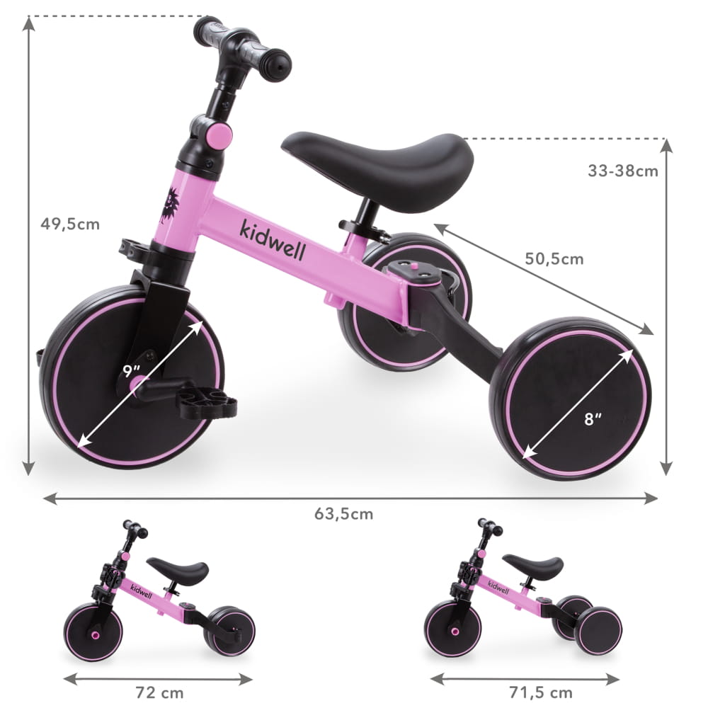 Біговел велосипед Kidwell 3в1 PICO Pink - Зображення 5