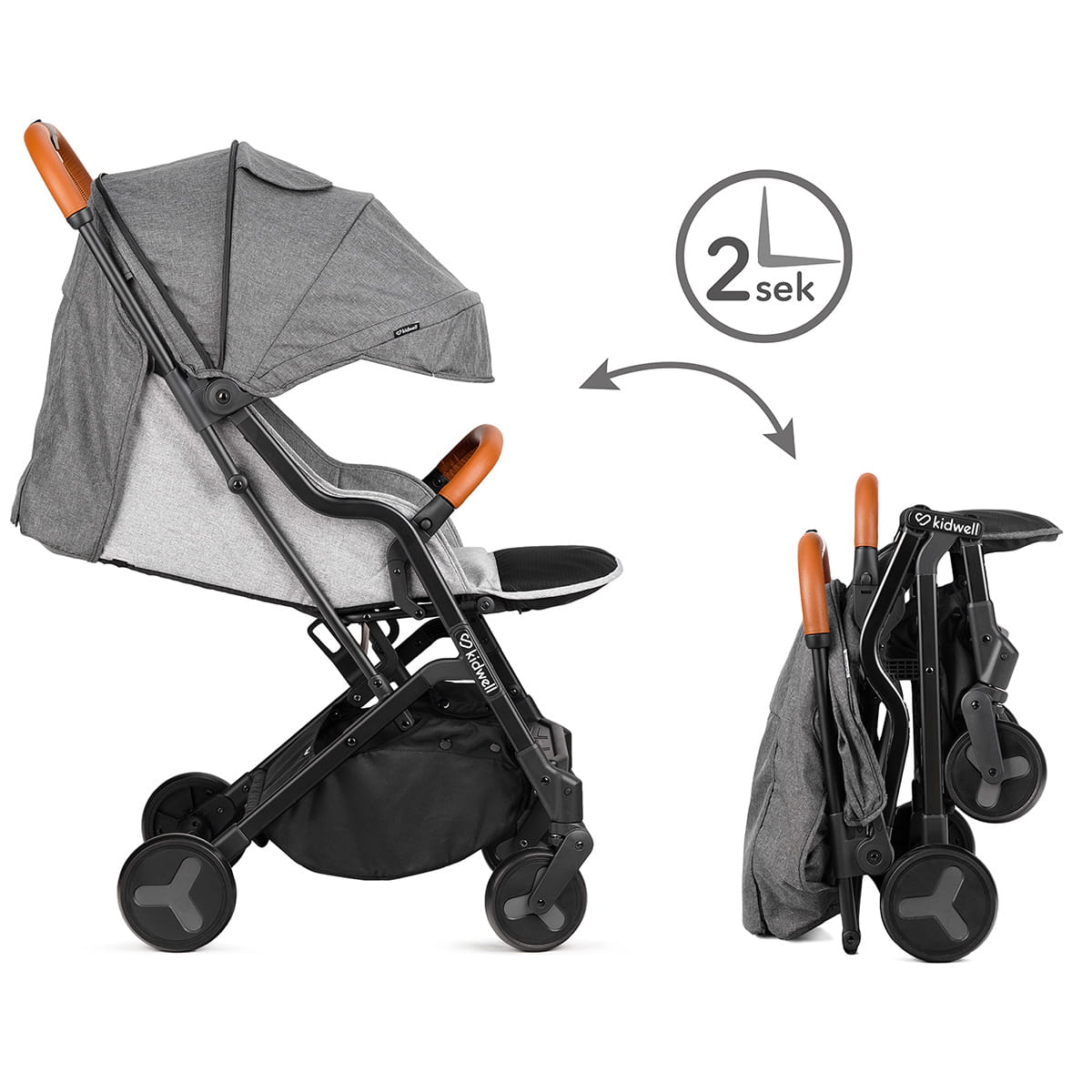 Прогулянкова коляска Kidwell Mavero Black/ Brown - Зображення 10
