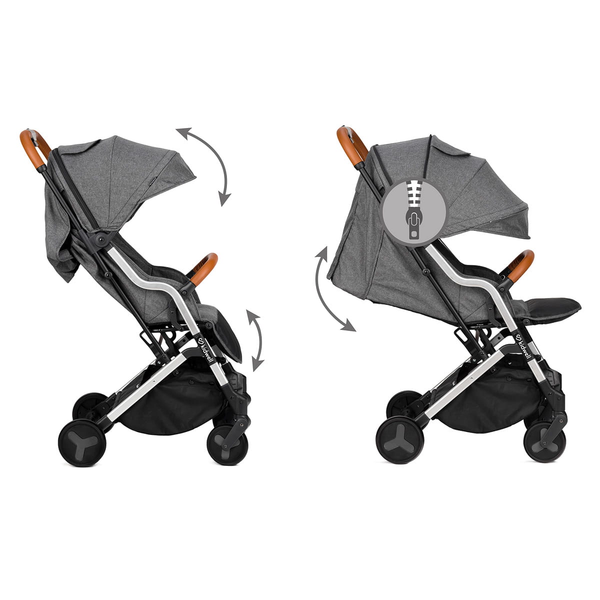 Прогулянкова коляска Kidwell Mavero Silver/ Brown - Зображення 2
