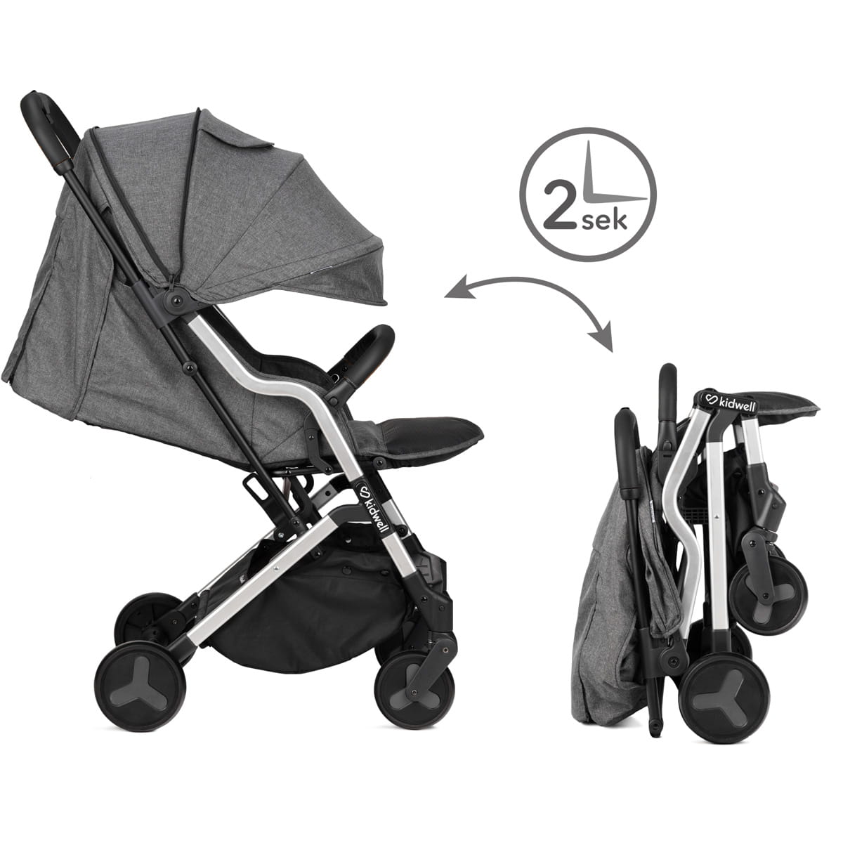 Прогулянкова коляска Kidwell Mavero Silver/Black - Зображення 5