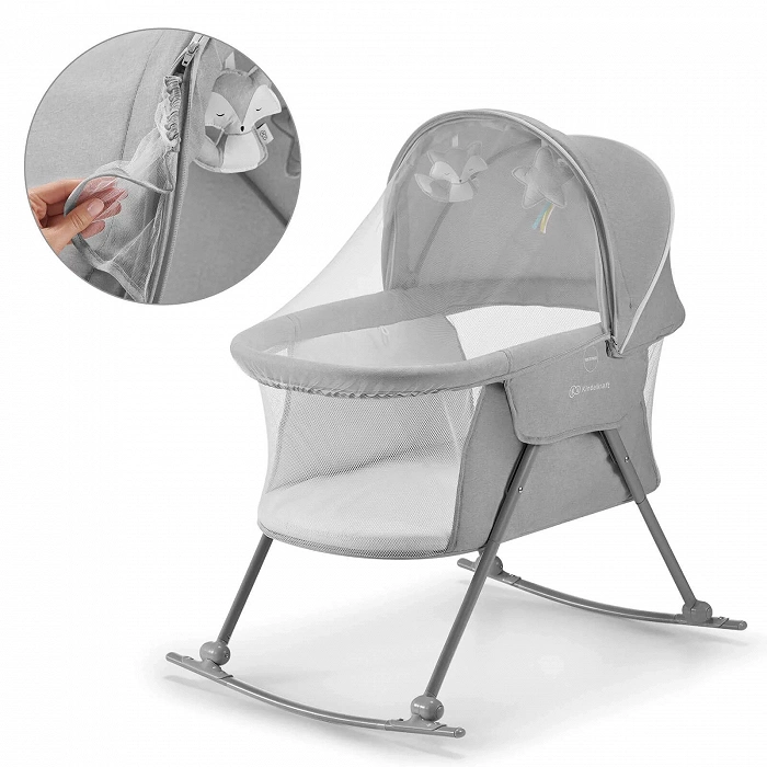 Дитяче ліжечко колиска Kinderkraft Lovi Grey - Зображення 3