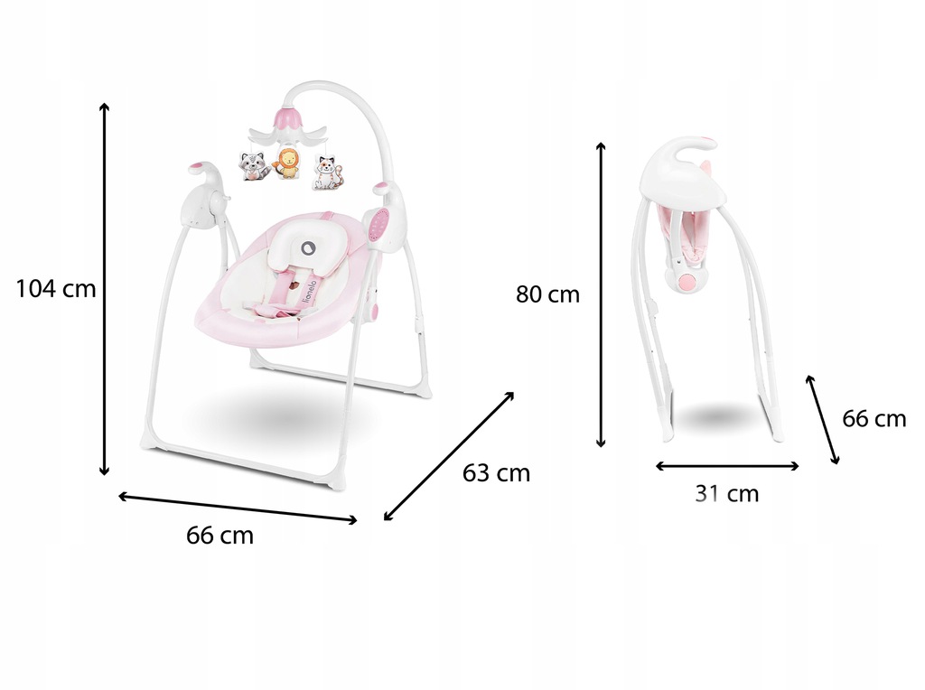 Крісло-гойдалка Lionelo ROBIN Pink - Зображення 13