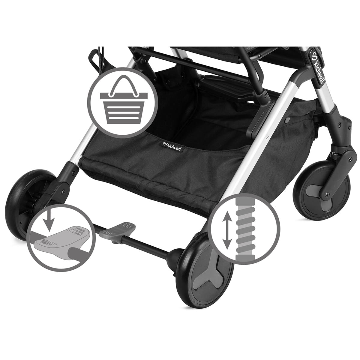 Прогулянкова коляска Kidwell Mavero Silver/ Brown - Зображення 7
