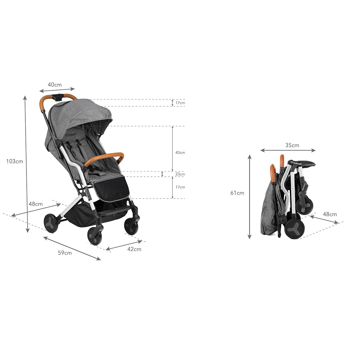Прогулянкова коляска Kidwell Mavero Silver/ Brown - Зображення 6