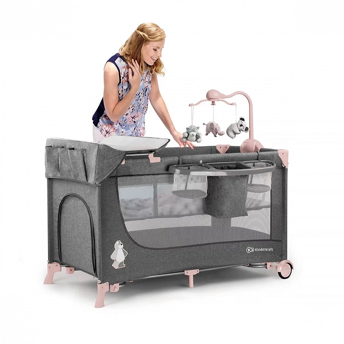 Ліжечко-манеж KiderKraft JOY Pink - Зображення 6