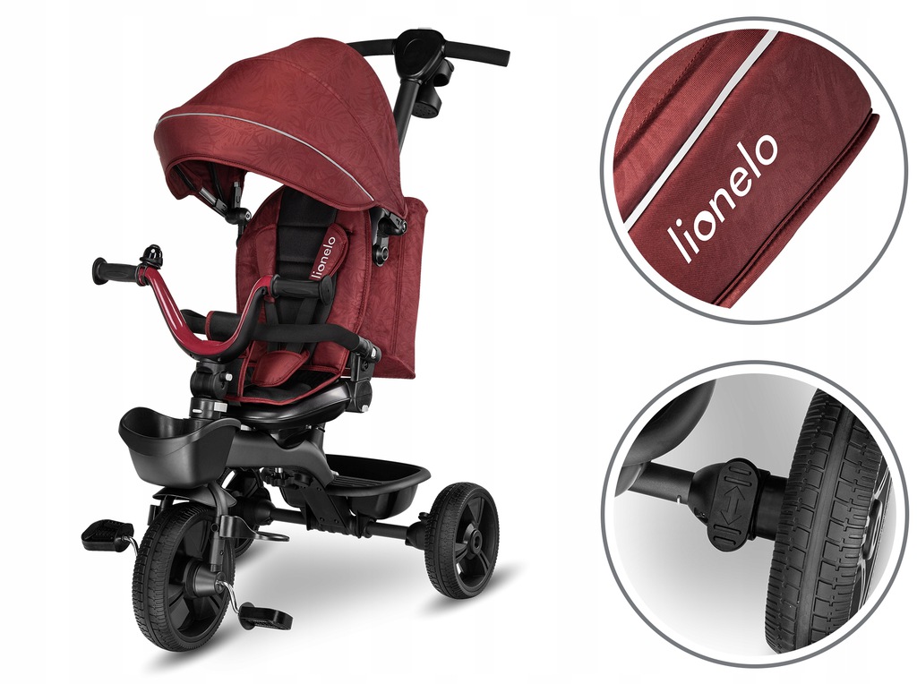 Велосипед триколісний Lionelo Kori Red Burgundy - Зображення 8