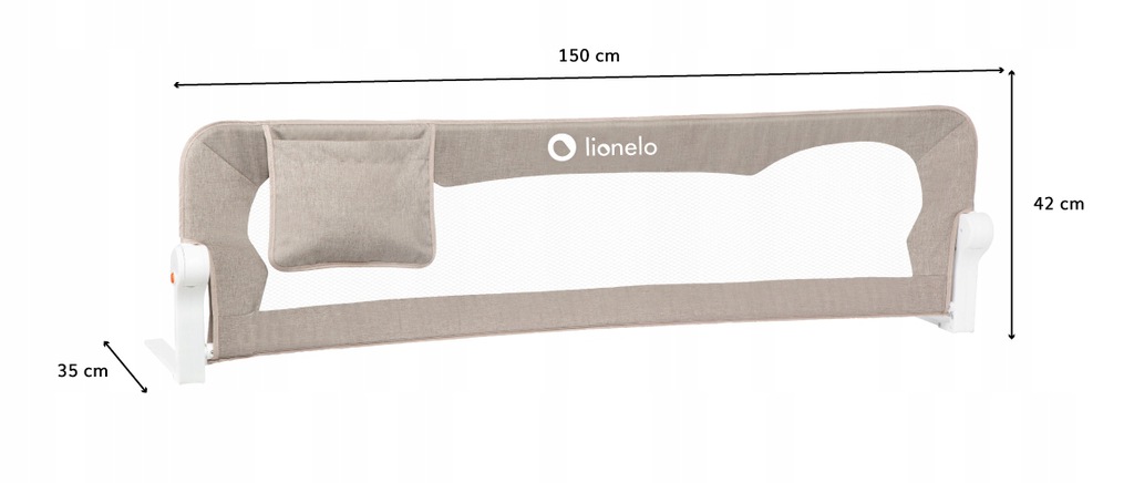 Бар'єр безпеки для ліжка Lionelo EVA (Beige) - Зображення 2