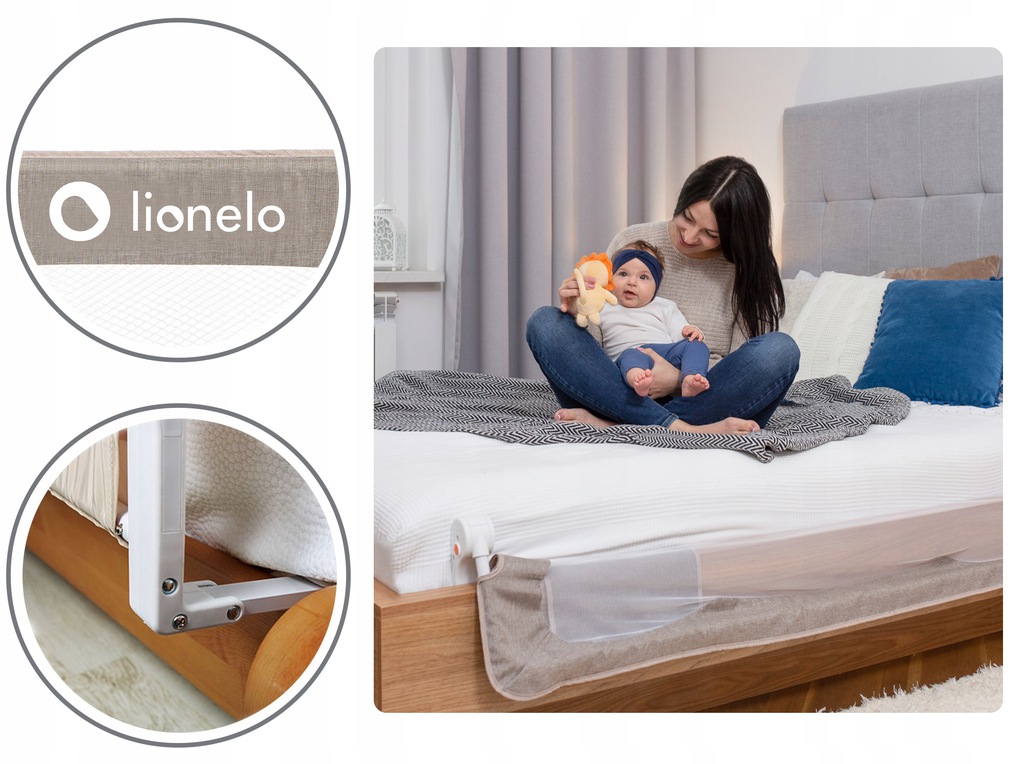 Бар'єр безпеки для ліжка Lionelo EVA (Beige) - Зображення 6