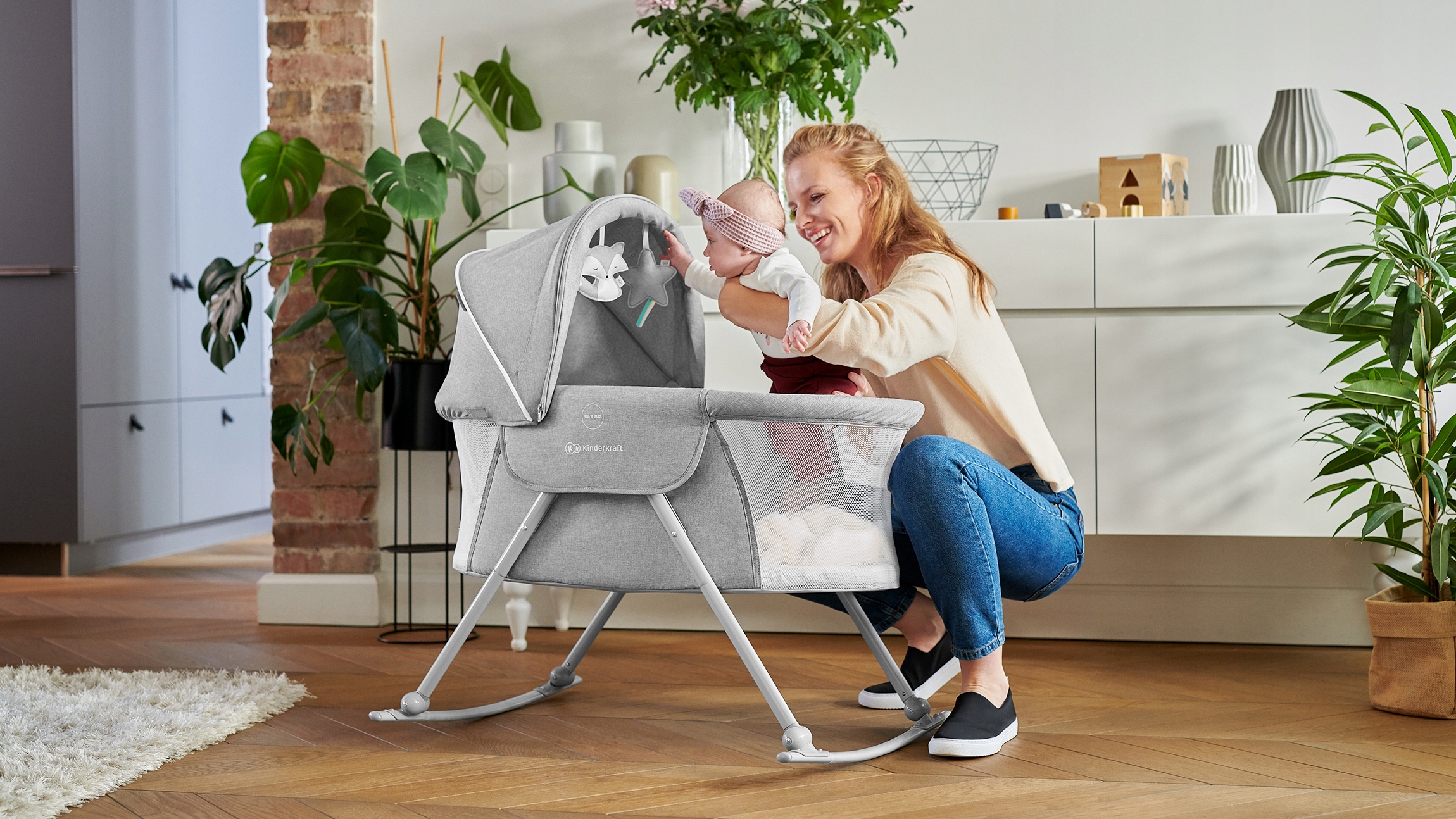 Дитяче ліжечко колиска Kinderkraft Lovi Grey - Зображення 16