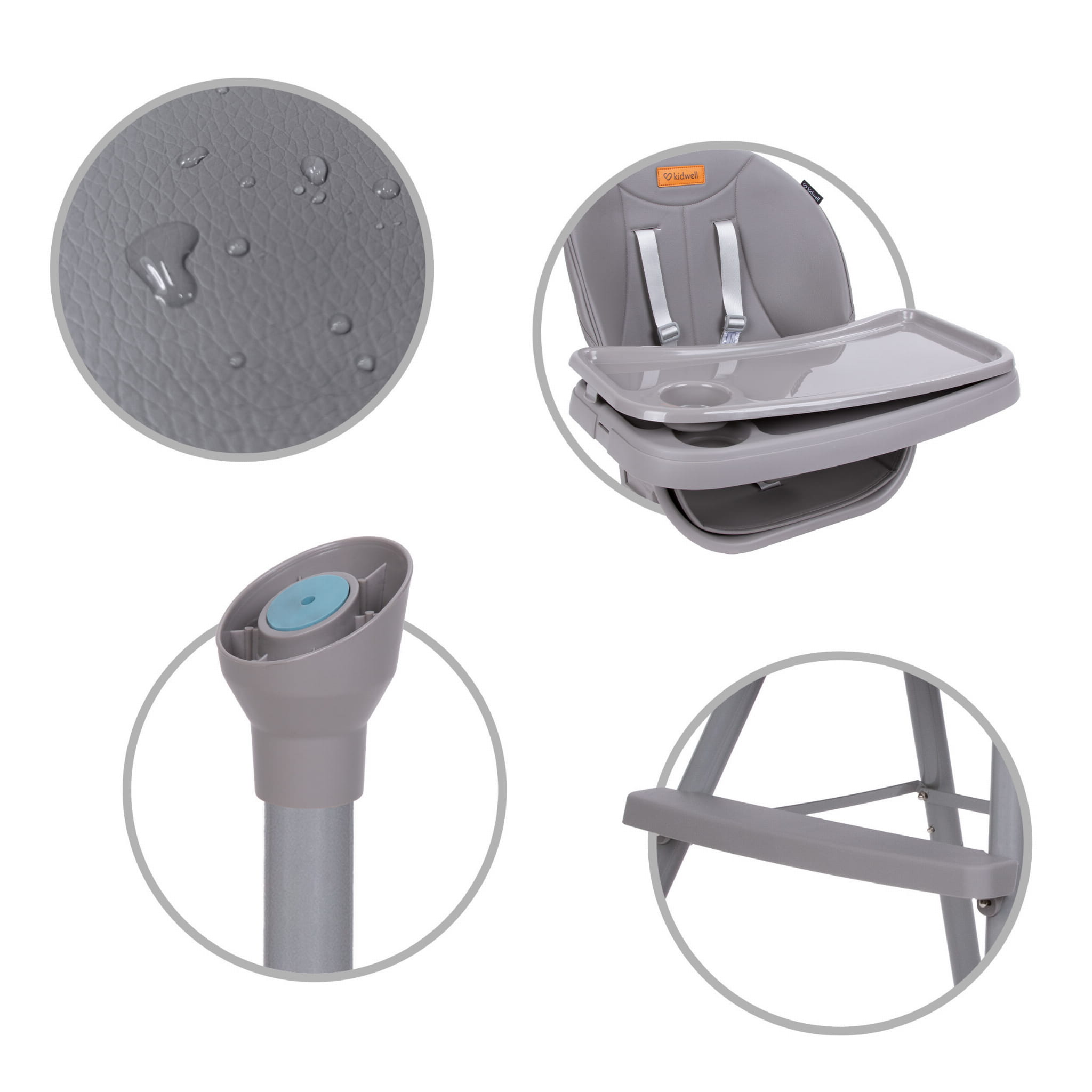 Стільчик для годування 4в1 Kidwell EATAN Grey - Зображення 6