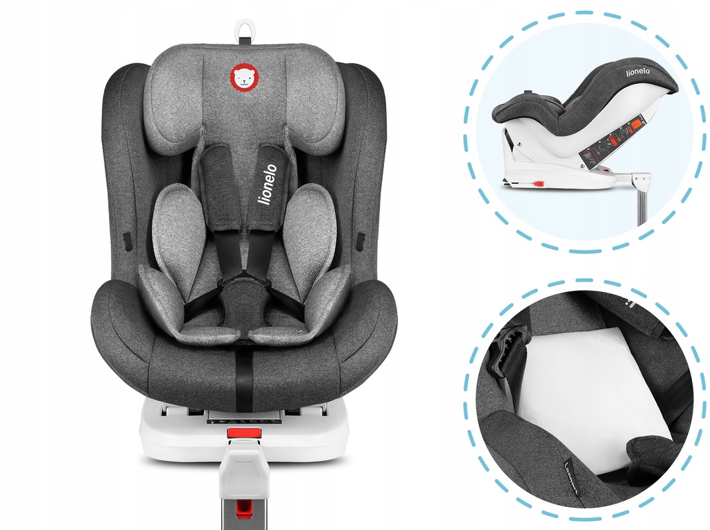 Автокрісло Lionelo Lennart STONE GREY ISOFIX 0-18 kg - Зображення 4
