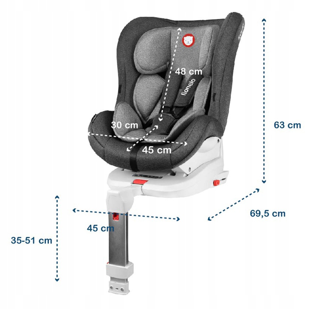 Автокрісло Lionelo Lennart STONE GREY ISOFIX 0-18 kg - Зображення 2