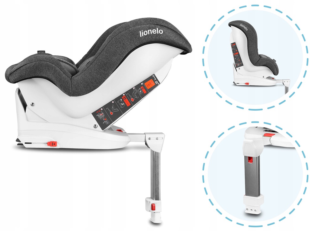 Автокрісло Lionelo Lennart STONE GREY ISOFIX 0-18 kg - Зображення 7