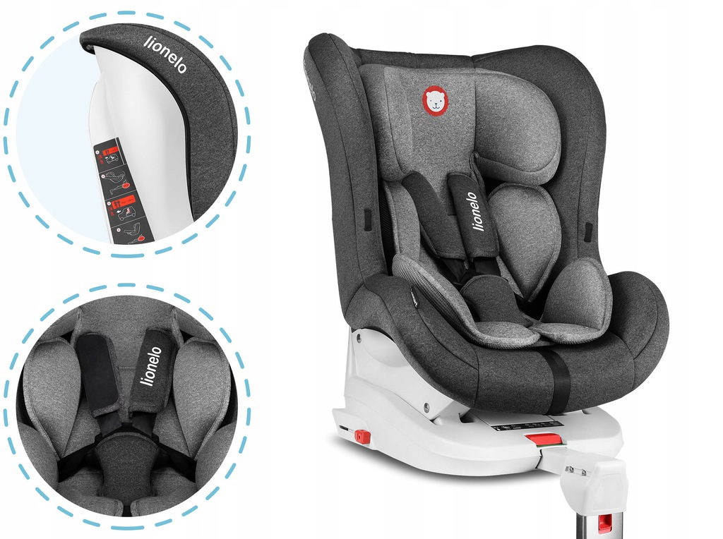 Автокрісло Lionelo Lennart STONE GREY ISOFIX 0-18 kg - Зображення 5