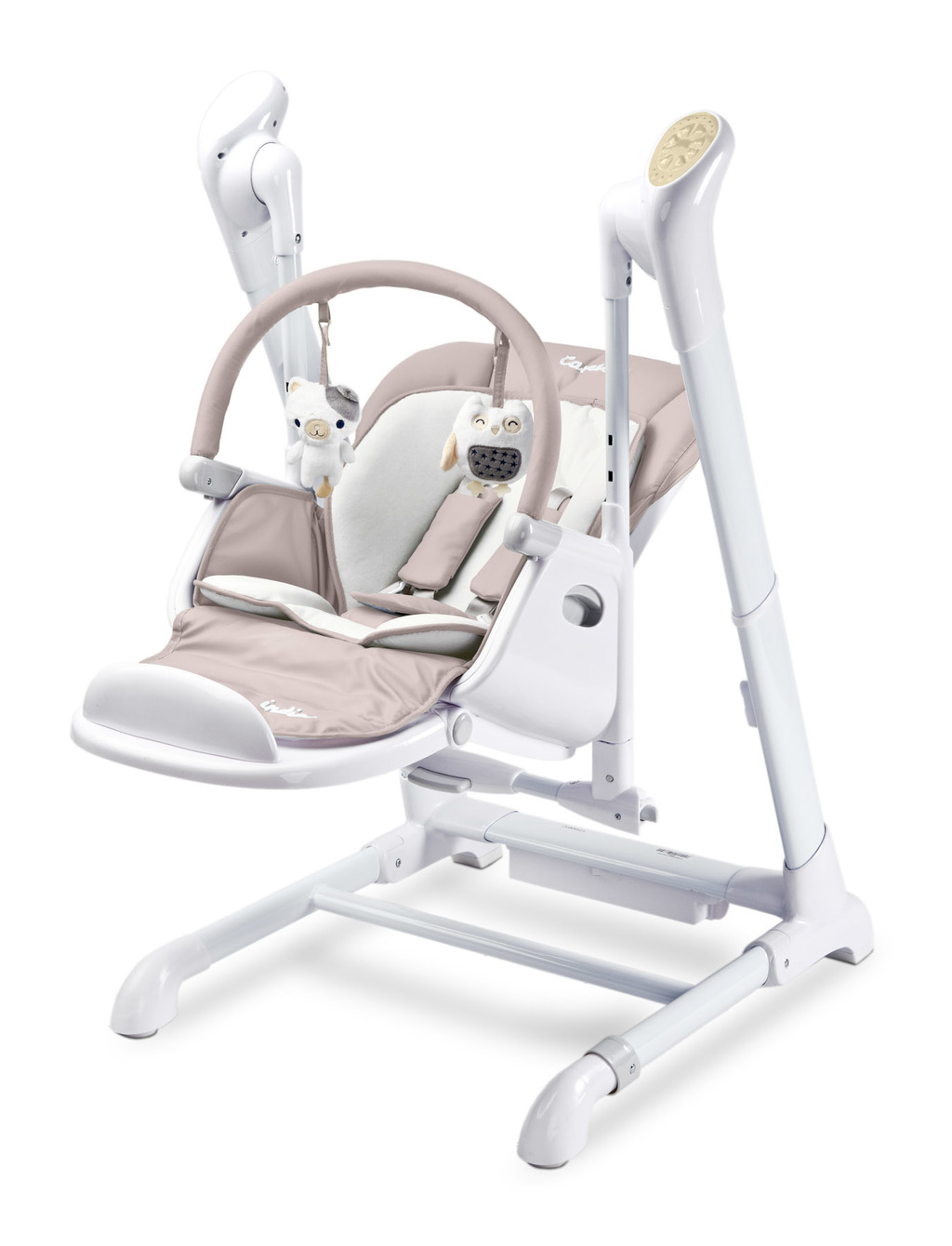 Крісло-гойдалка + стільчик для годування Caretero INDIGO Beige - Зображення 2