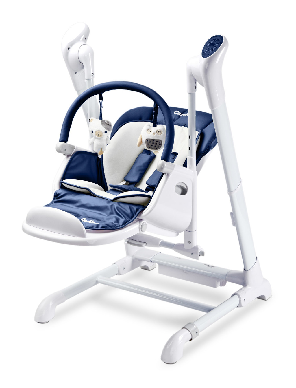 Крісло-гойдалка + стільчик для годування Caretero INDIGO Navy - Зображення 3