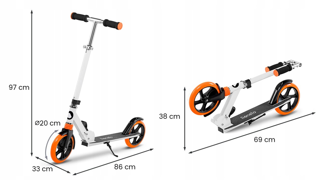 Самокат Lionelo Luca (white/orange) - Зображення 4