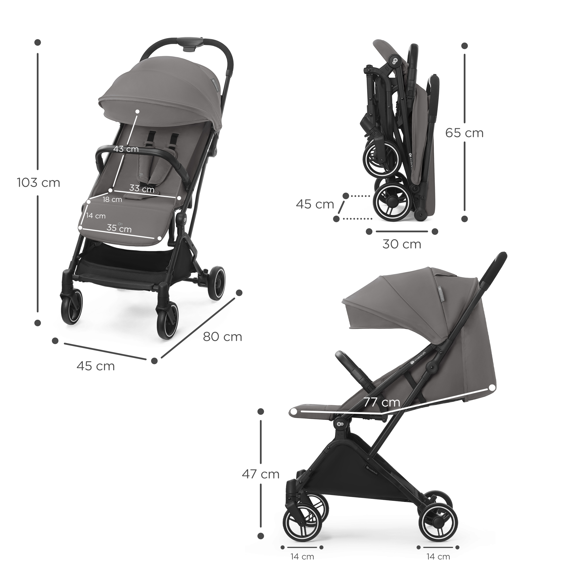 Прогулянкова коляска KiderKraft INDY 2 Calm Beige - Зображення 8