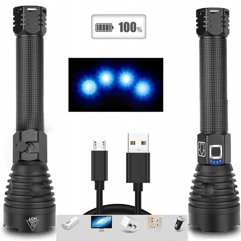 Потужний тактичний ліхтар Heckermann XHP90 Zoom 5000mAH - Зображення 9