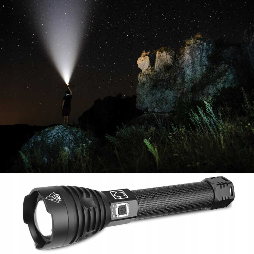 Потужний тактичний ліхтар Heckermann XHP90 Zoom 5000mAH - Зображення 8