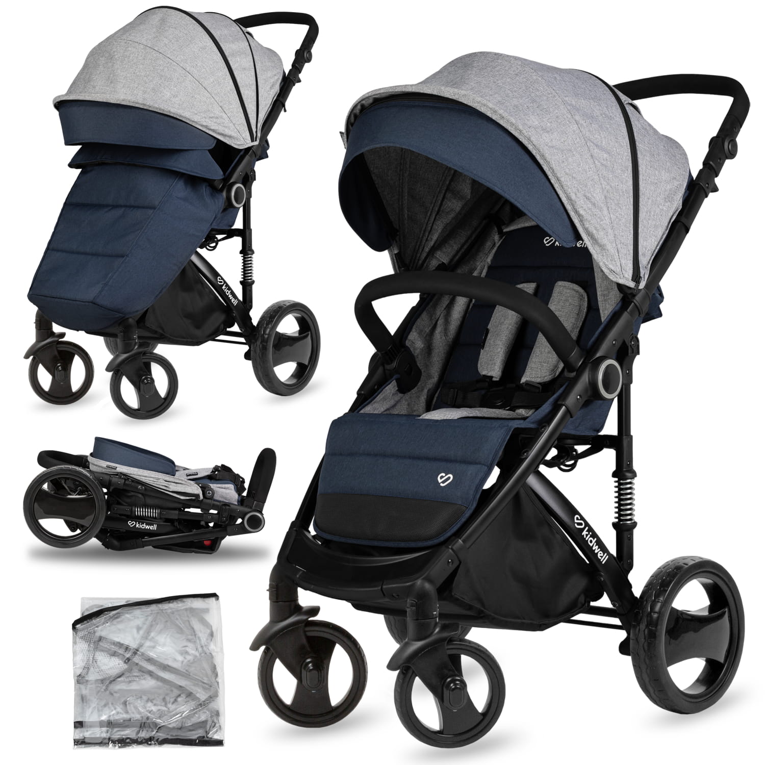 Прогулянкова коляска Kidwell CARELL Dark Blue - Зображення 2