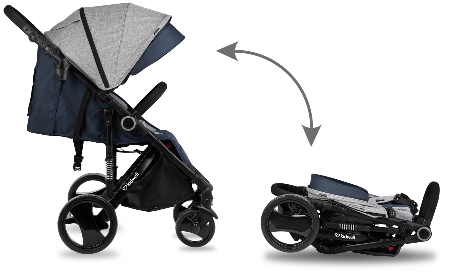 Прогулянкова коляска Kidwell CARELL Dark Blue - Зображення 8