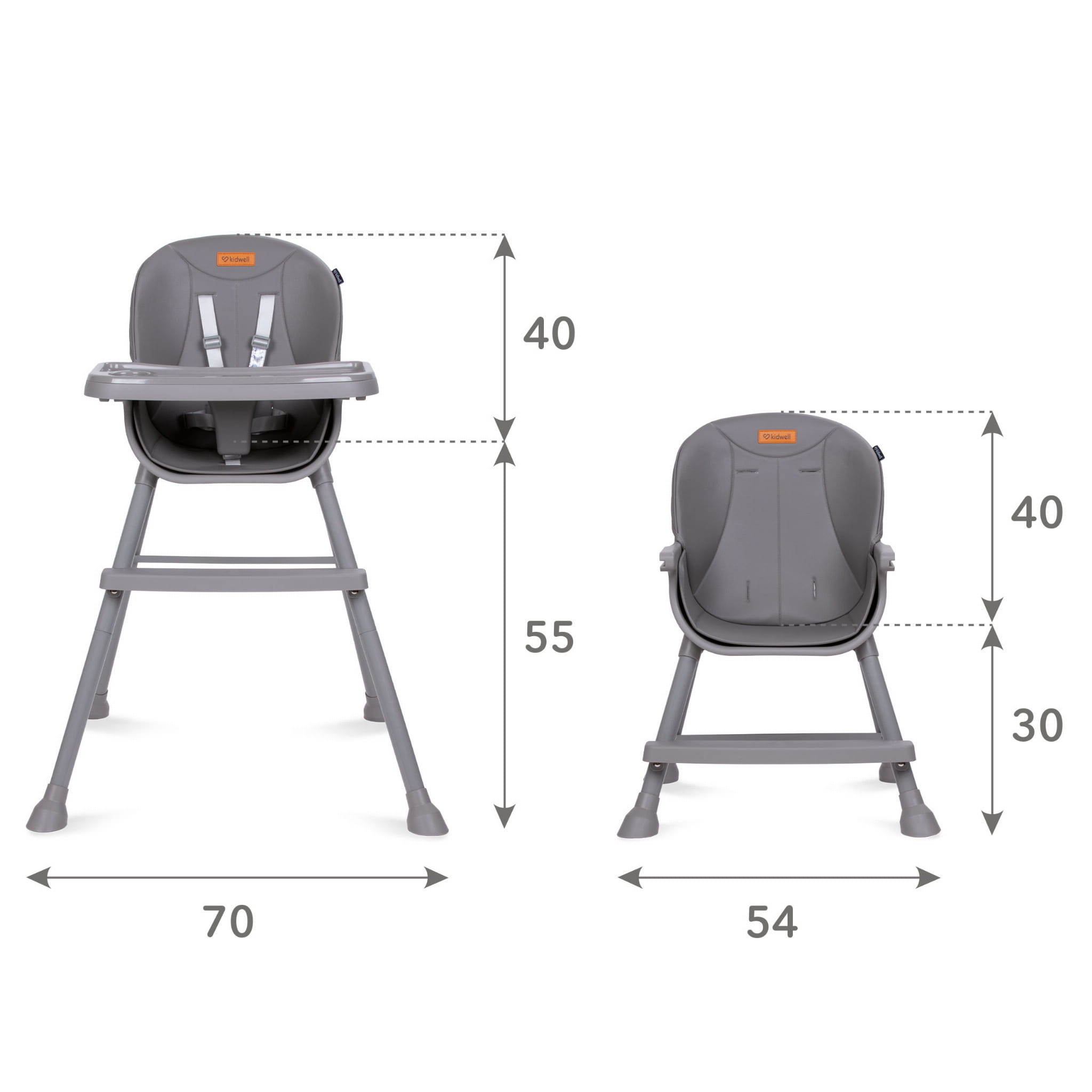 Стільчик для годування 4в1 Kidwell EATAN Grey - Зображення 13