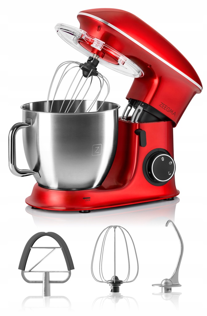 Тістоміс міксер планетарний Zeeegma PLANEET CHEF RED 2200 Вт - Зображення 10