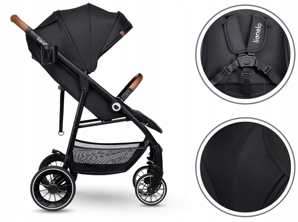Прогулянкова коляска Lionelo Alexia BLACK ONYX - Зображення 12