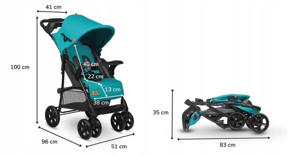 Прогулянкова коляска Lionelo Emma Plus Vivid Turquoise - Зображення 6