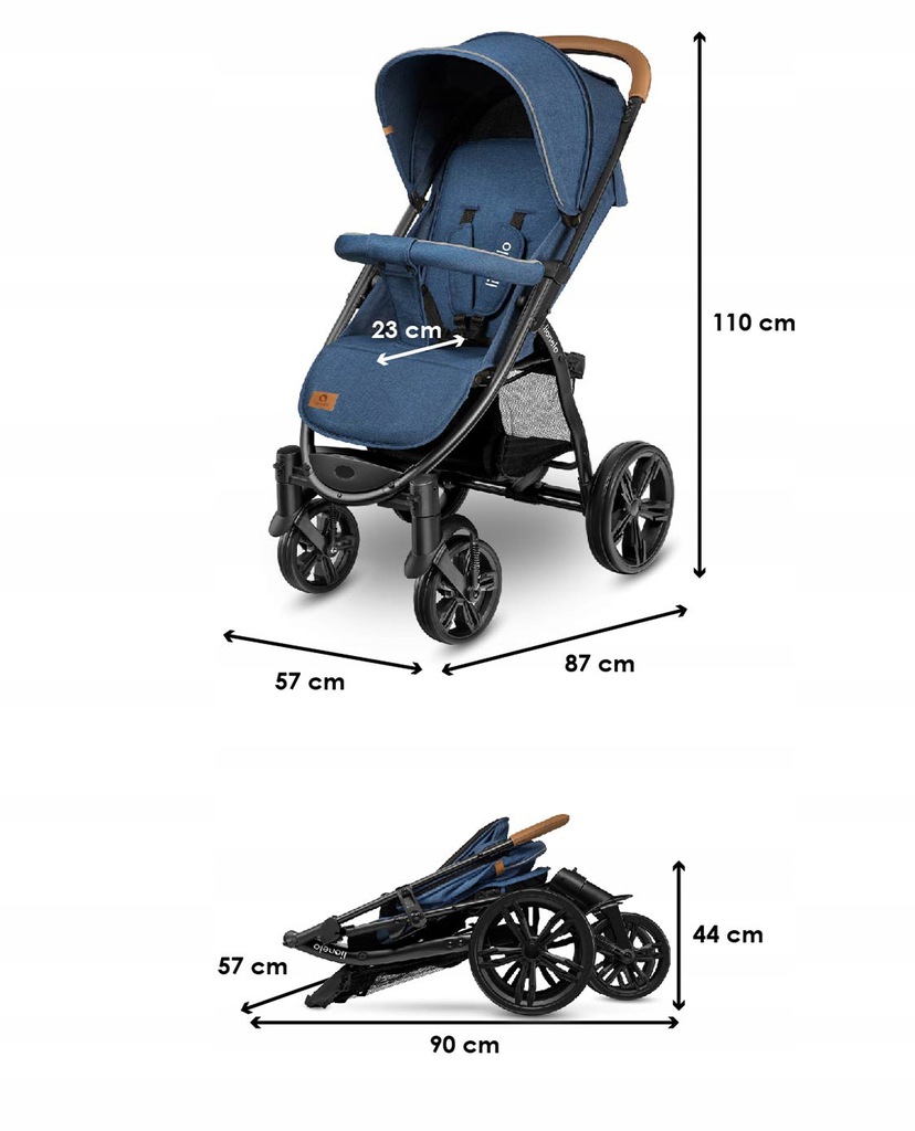 Прогулянкова коляска Lionelo ANNET Plus BLUE DENIM - Зображення 8