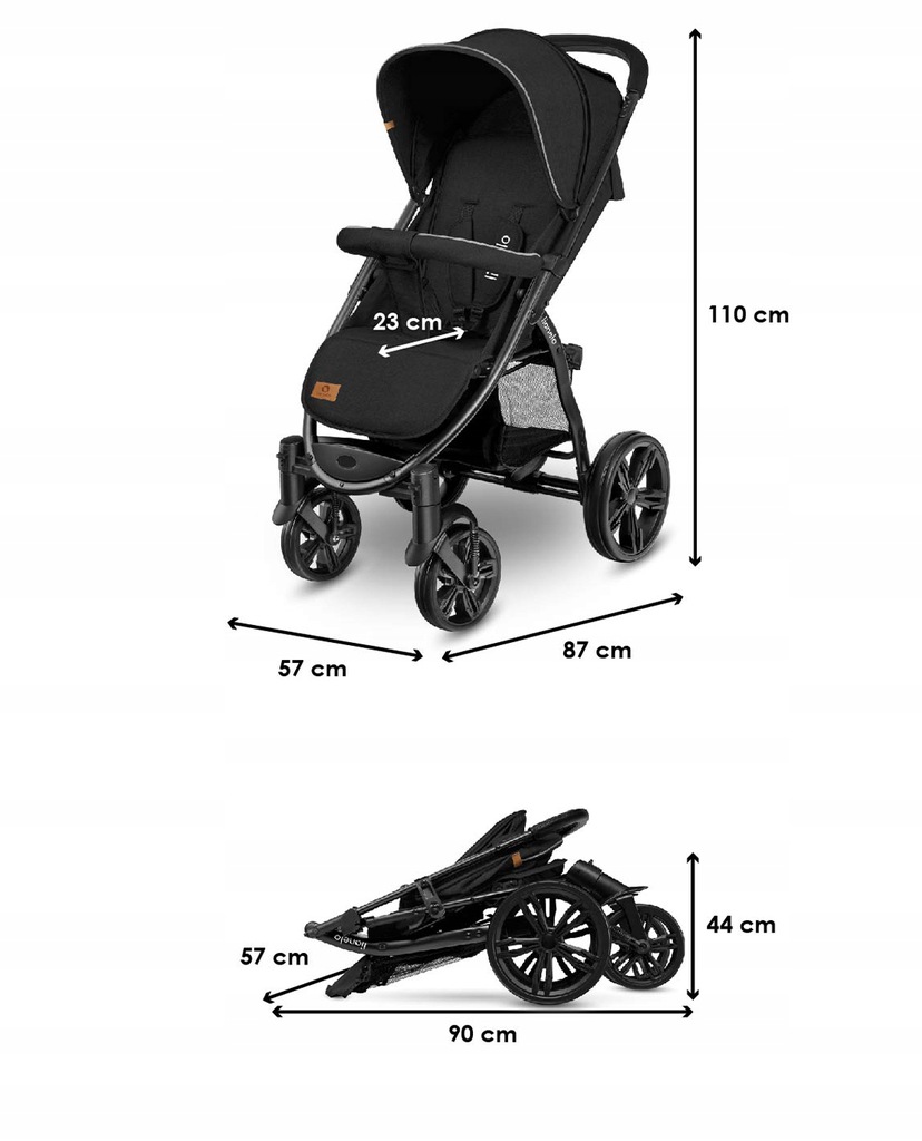 Прогулянкова коляска Lionelo ANNET Plus BLACK CARBON - Зображення 9