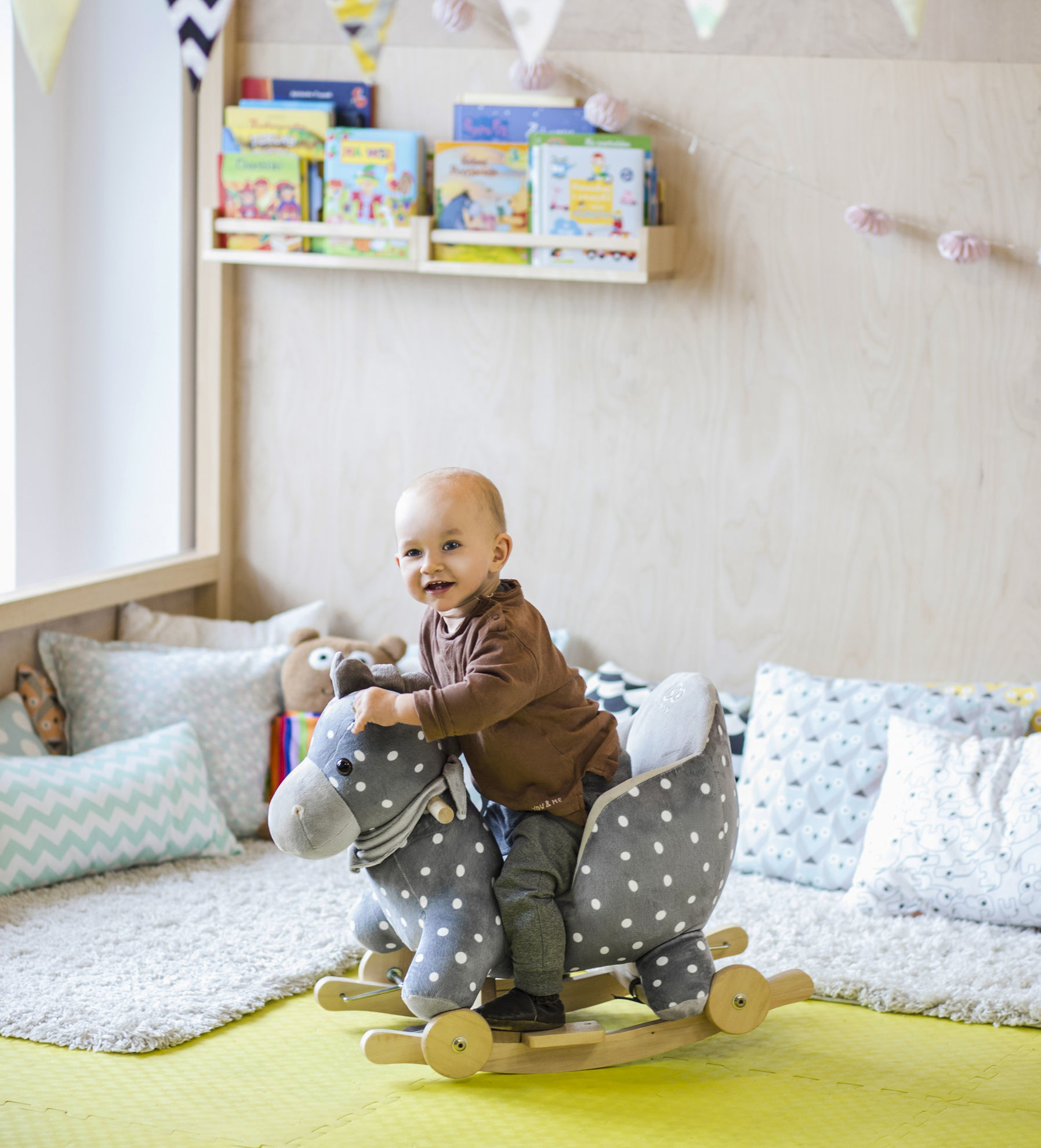 Конячка-гойдалка з коліщатками Kinderkraft Grey - Зображення 6