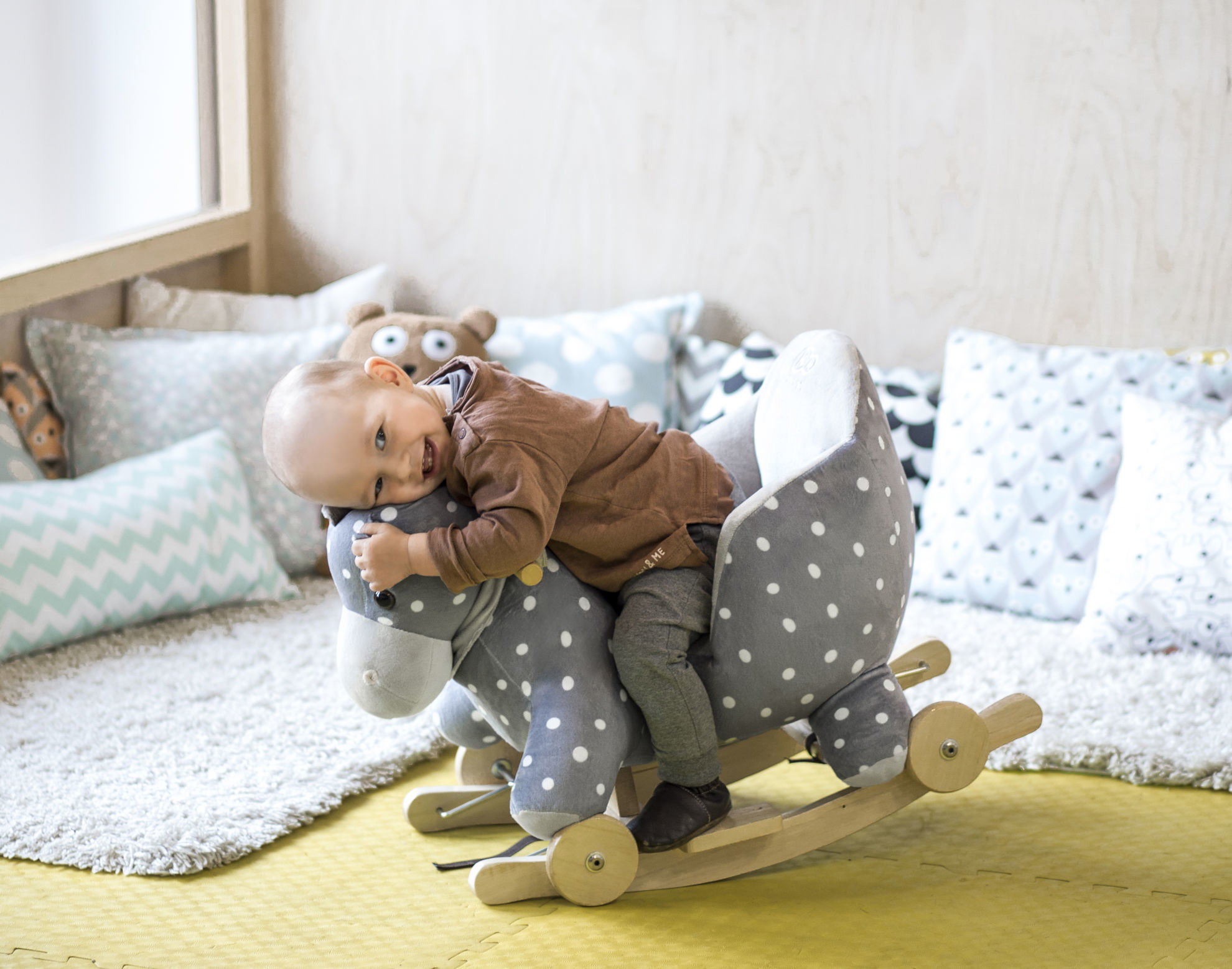 Конячка-гойдалка з коліщатками Kinderkraft Grey - Зображення 7
