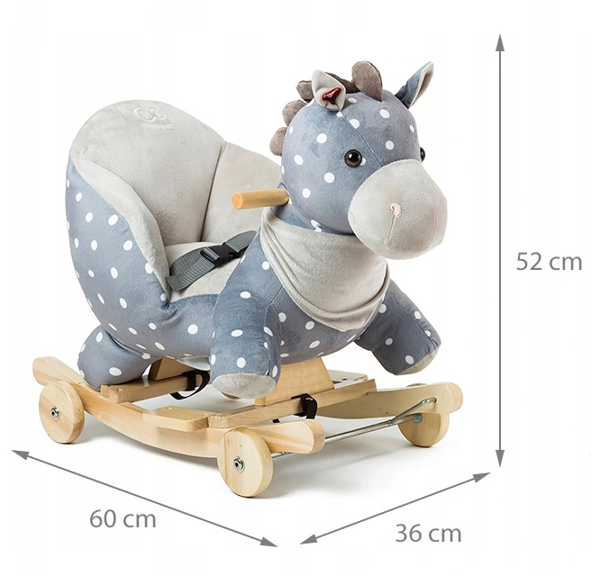 Конячка-гойдалка з коліщатками Kinderkraft Grey - Зображення 5