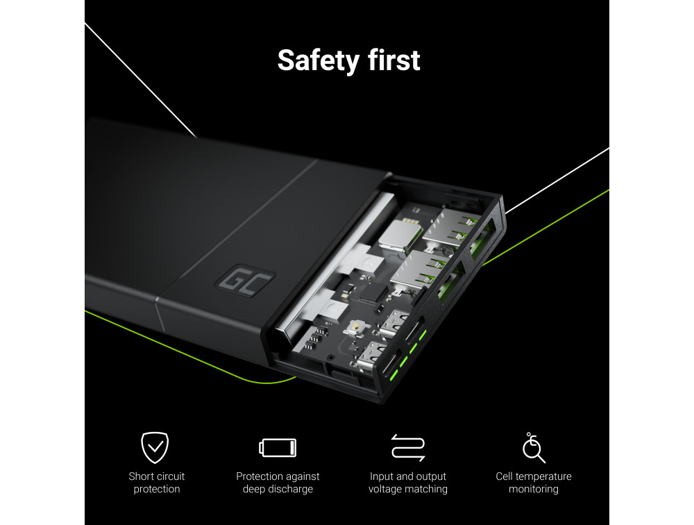 Power Bank Green Cell зі швидким заряджанням PowerPlay10S 10000 мА·год 18 Вт - Зображення 6