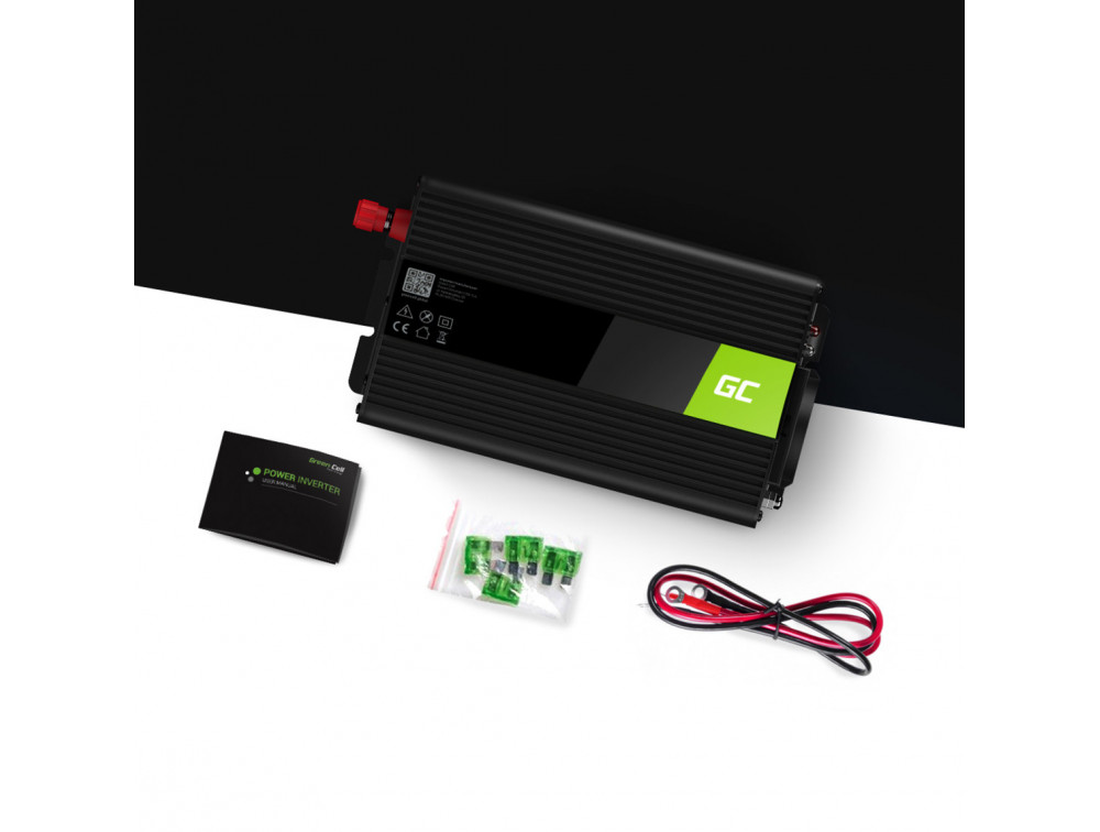 Перетворювач напруги інвертор Green Cell 12 V на 230 V 1000 W/2000 W чиста синусоїда - Зображення 2