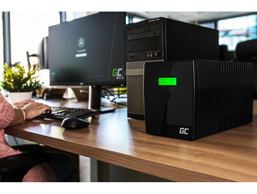 Джерело безперебійного живлення UPS Green Cell 1500 VA 900 W Power Proof - Зображення 6