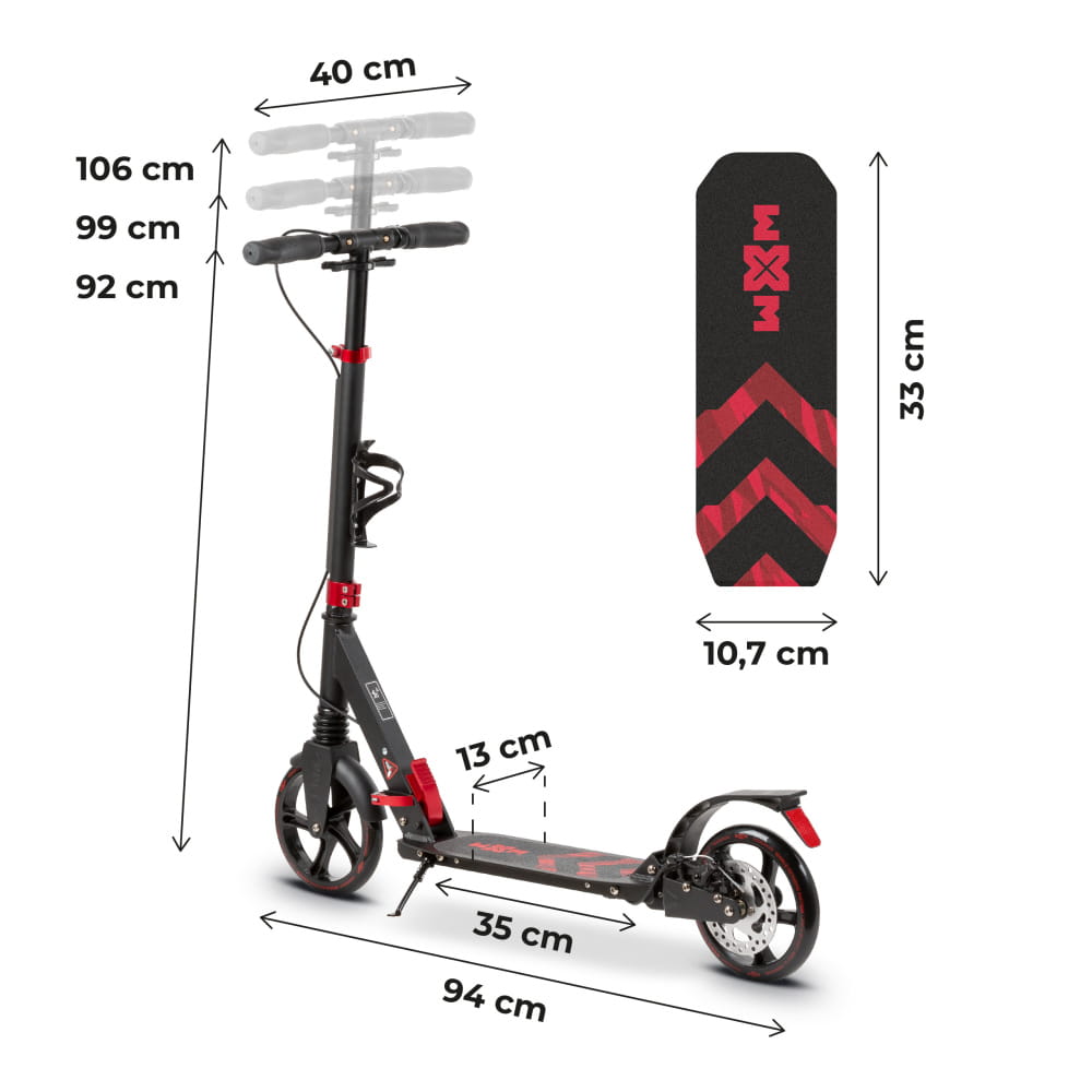 Самокат із дисковим гальмом Kidwell WXM RST-A02 Red - Зображення 12