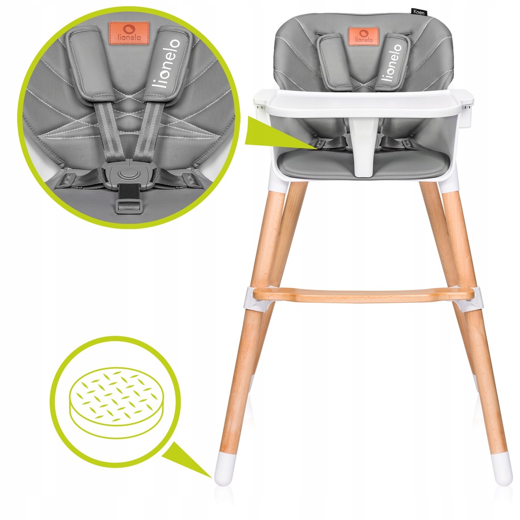 Стільчик для годування Lionelo KOEN GREY STONE - Зображення 7