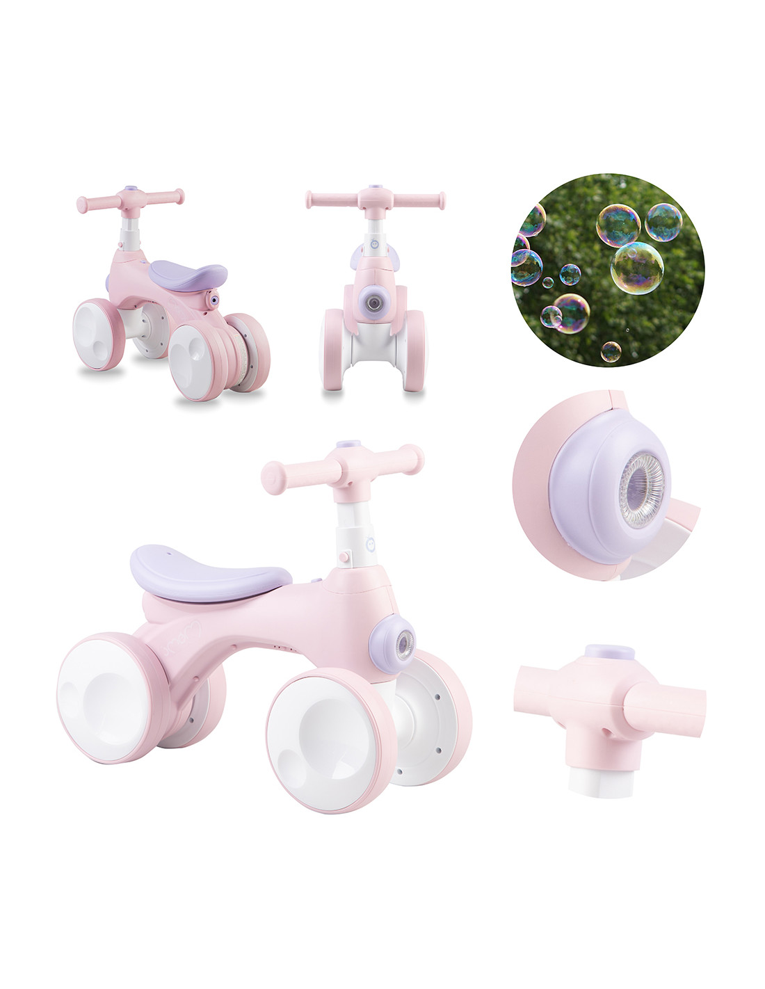 Біговел MoMi TOBIS Pink (зі світлом і мильними бульбашками) - Зображення 10