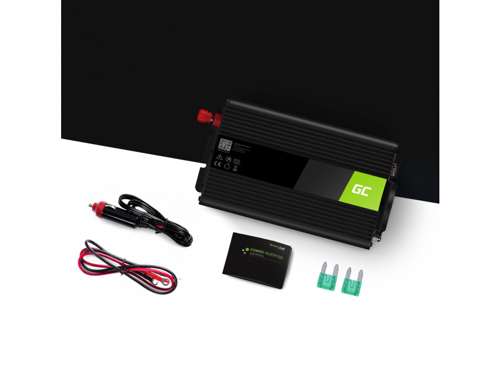 Перетворювач напруги інвертор Green Cell 12 V на 230 V 300 W/600 W Чистий синус (INV05DE) - Зображення 3
