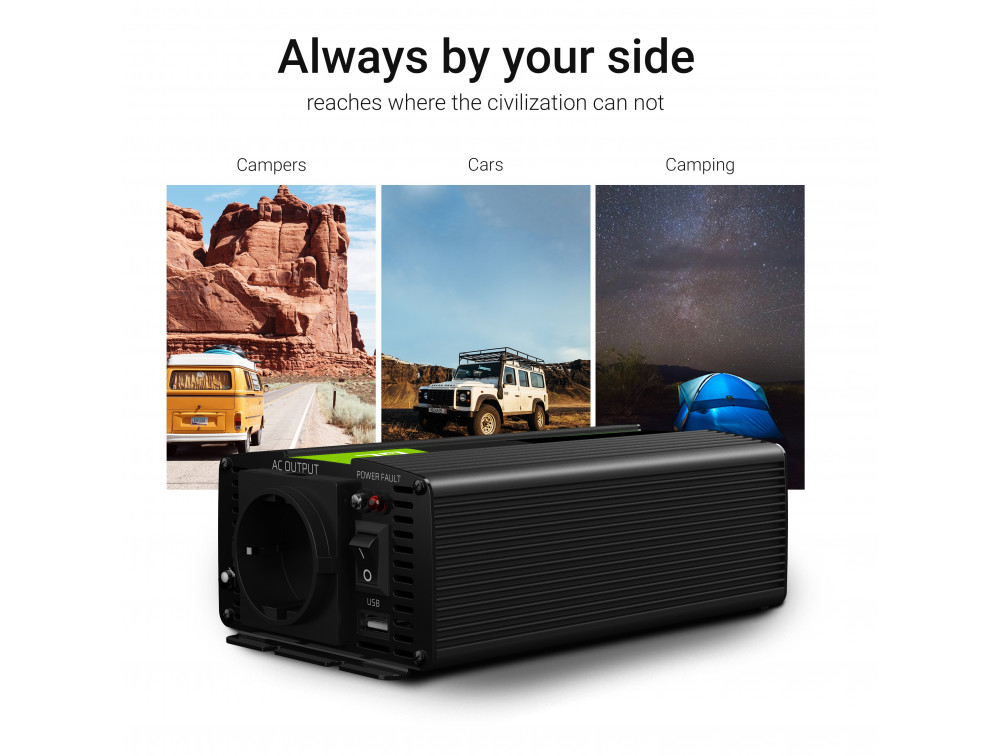 Перетворювач напруги інвертор Green Cell 24V на 230 V 1500 W/3000 W - Зображення 2