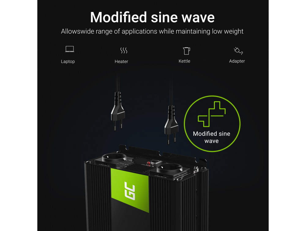Перетворювач напруги інвертор Green Cell 24V на 230 V 1500 W/3000 W - Зображення 7