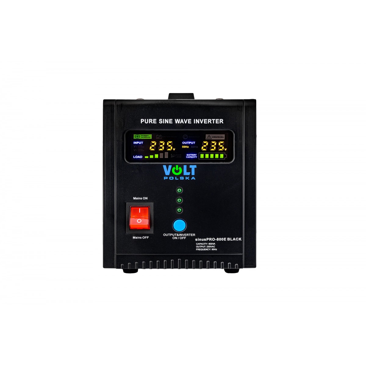 ДБЖ Перетворювач напруги Volt Polska SINUS PRO 800 E BLACK 12/230 В (500/800 Вт) - Зображення 2