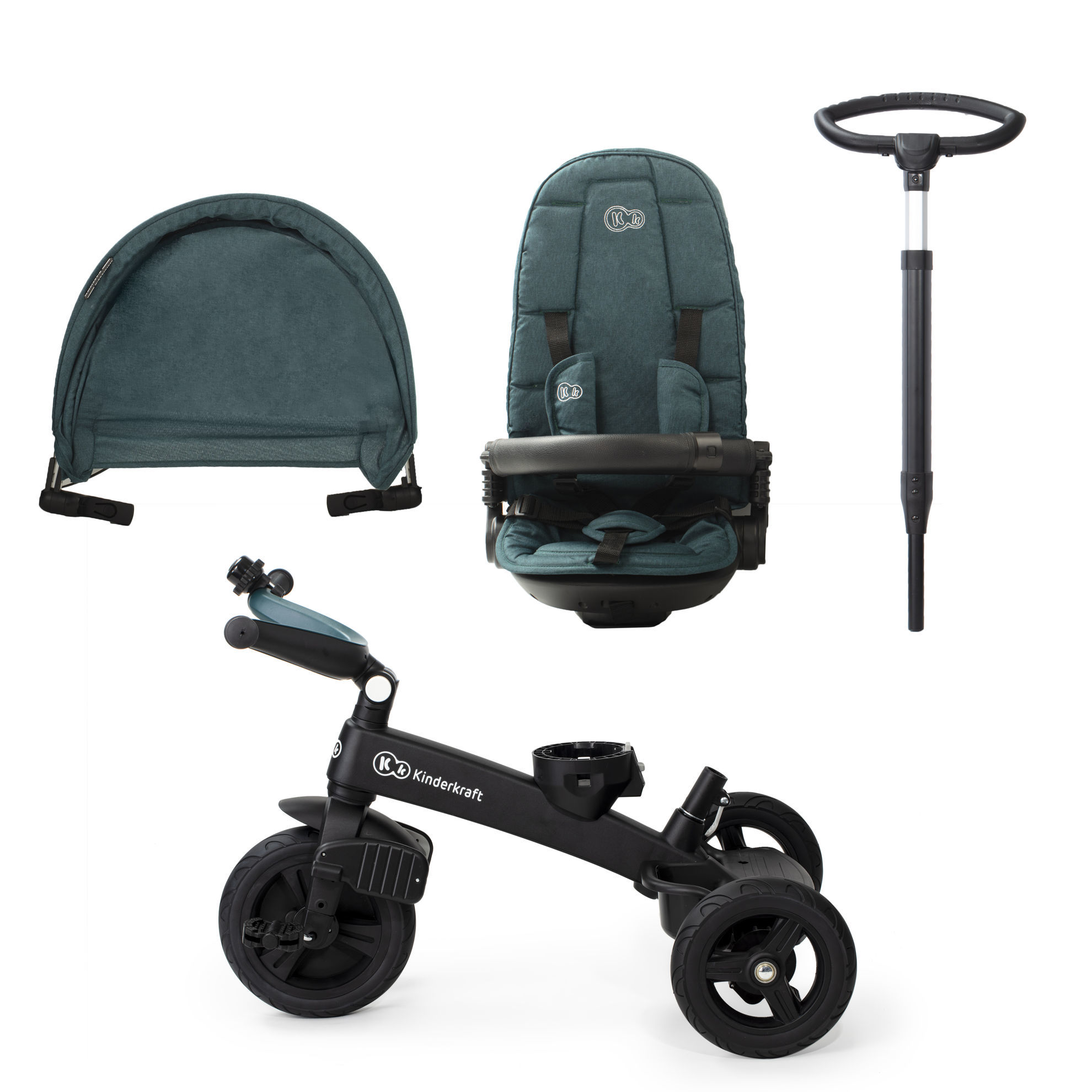 Велосипед триколісний KiderKraft EASYTWIST Midnight Green - Зображення 16