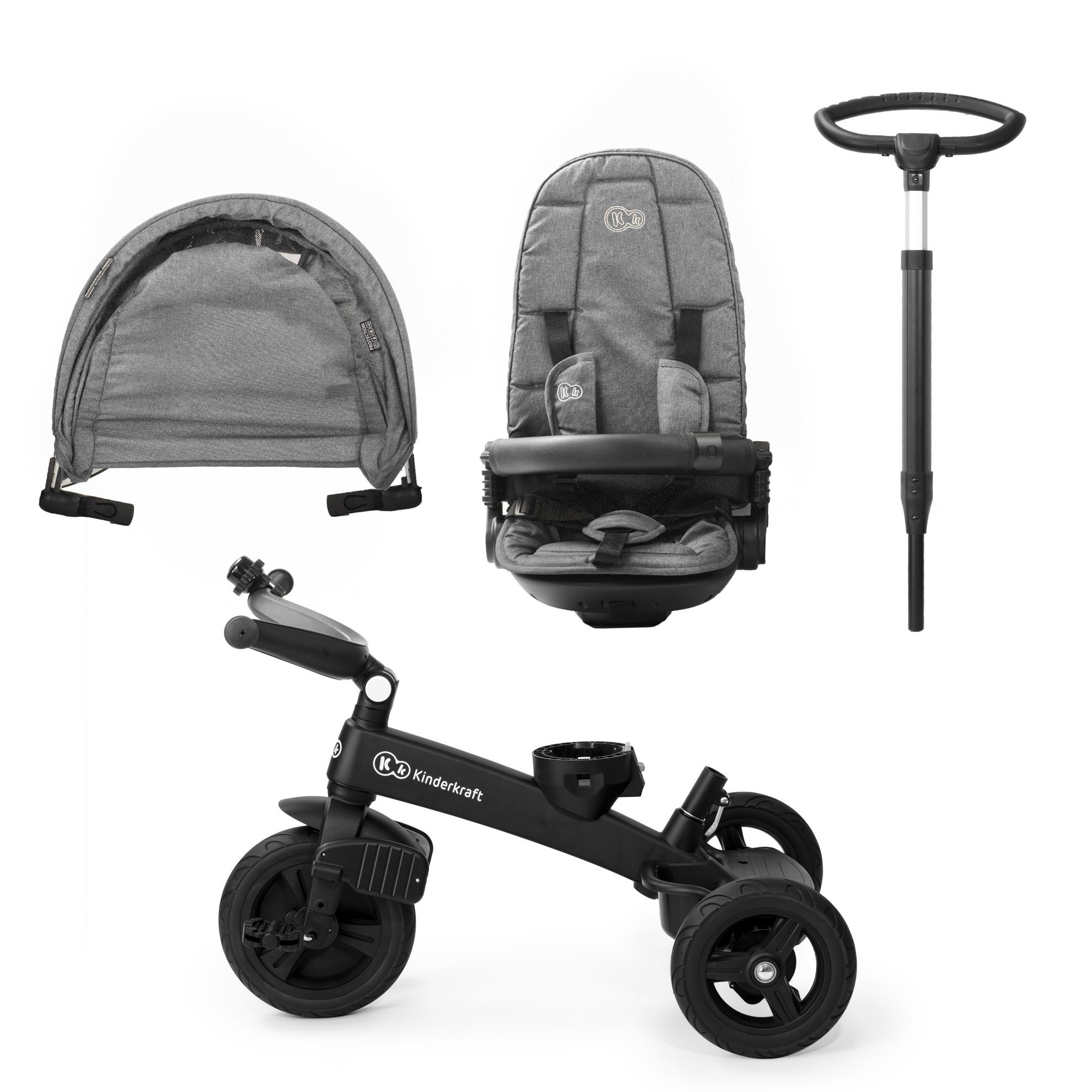 Велосипед триколісний KiderKraft EASYTWIST Platinum Grey - Зображення 12