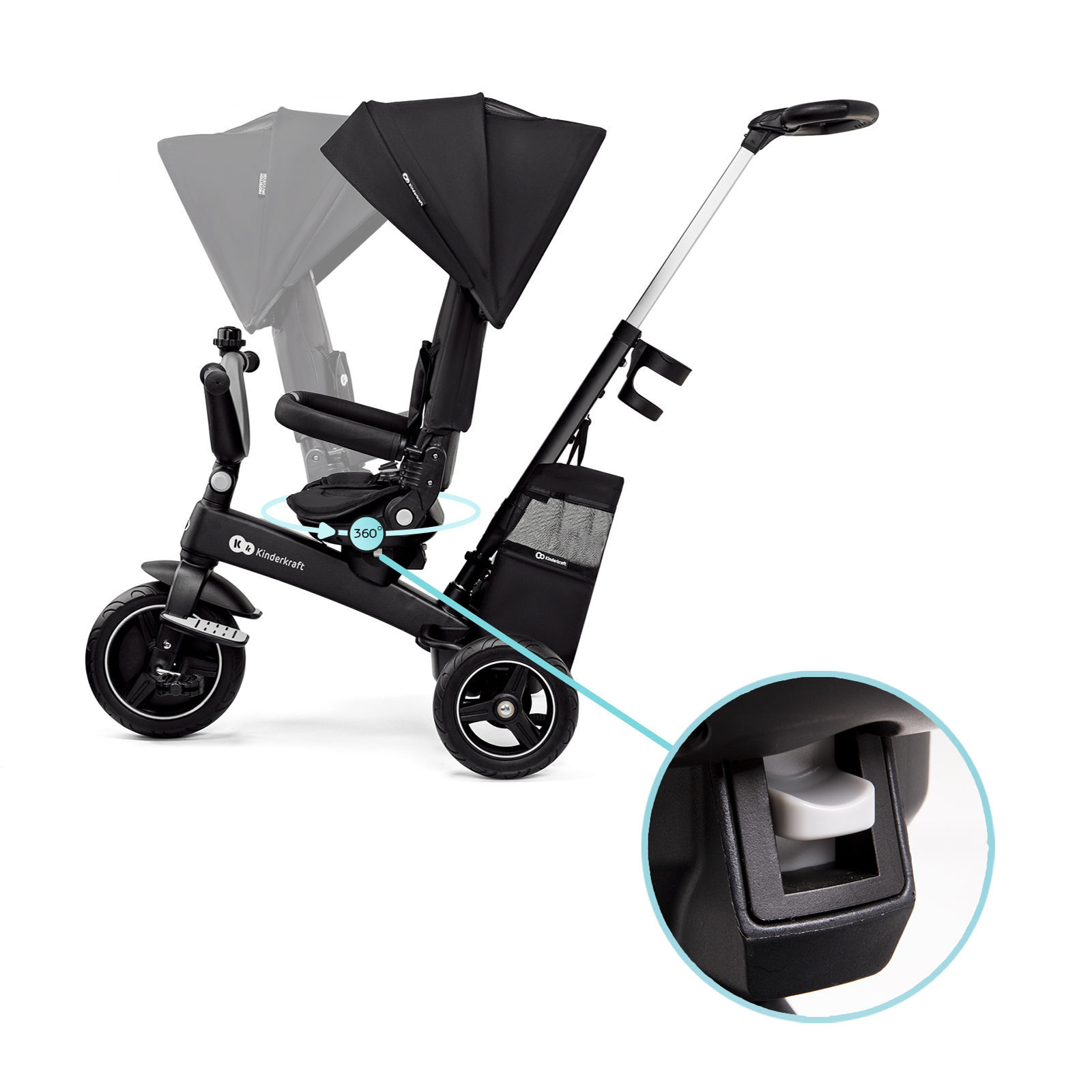 Велосипед триколісний KiderKraft EASYTWIST Black - Зображення 3